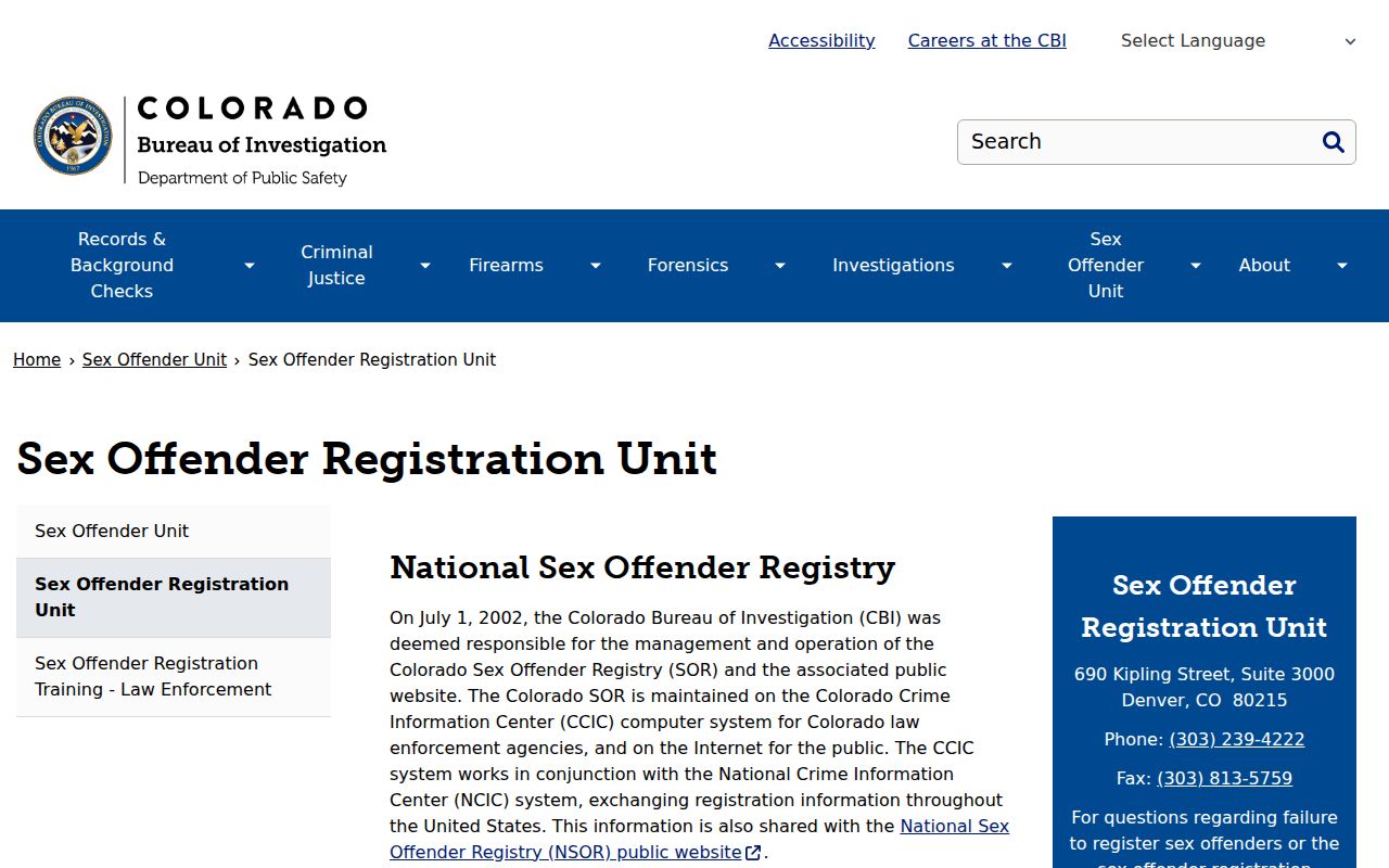 Huerfano County sex offender registry access and lawful use