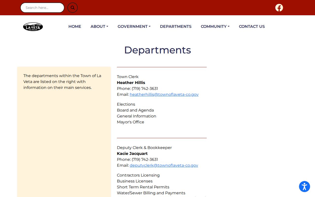 La Veta criminal records and Marshal department page