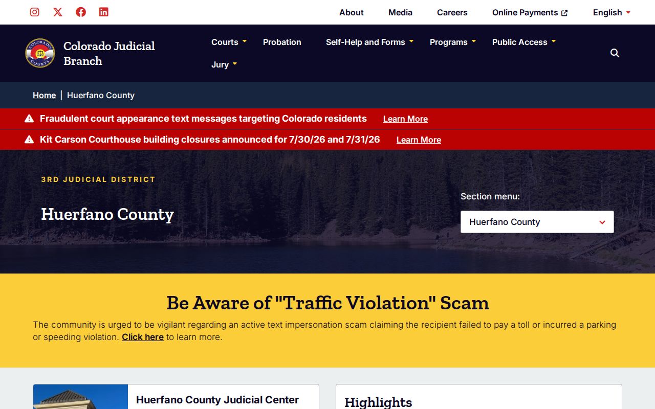 Huerfano County criminal court record hub